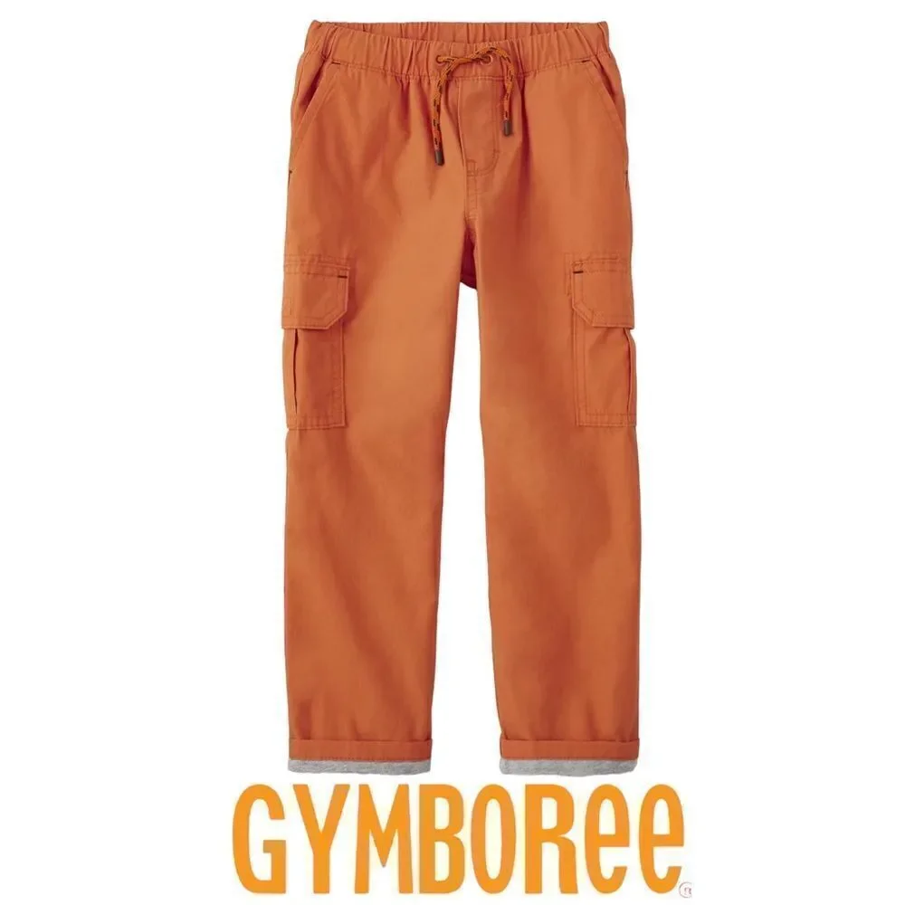 GYMBOREE | Orange | WOVEN PULL ON LINED CARGO PANTS